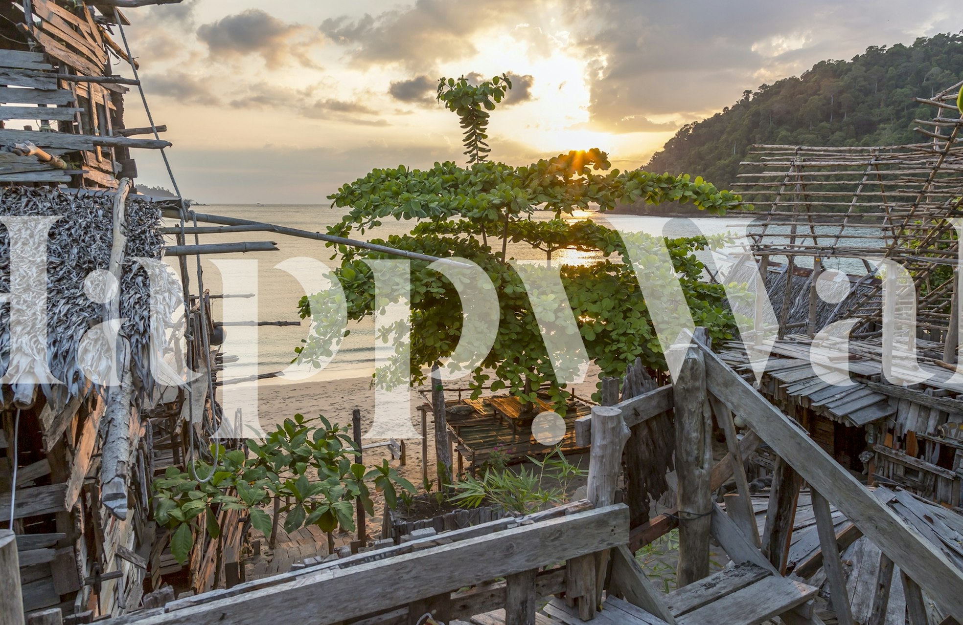 Wall mural design capturing the charismatic Hippy Bar Koh Phayam