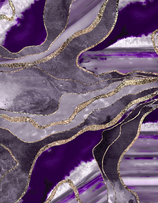 Violet Marble Agate Gold 1