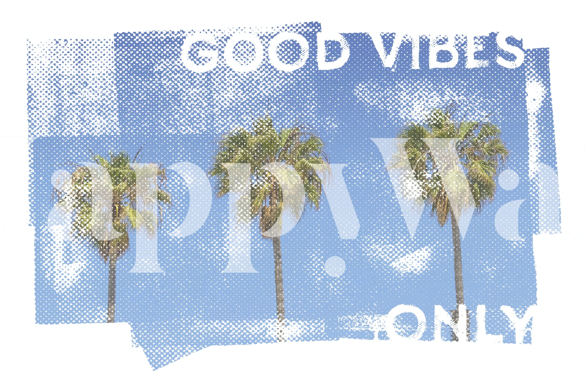 Palm trees tapet i et lyst rum