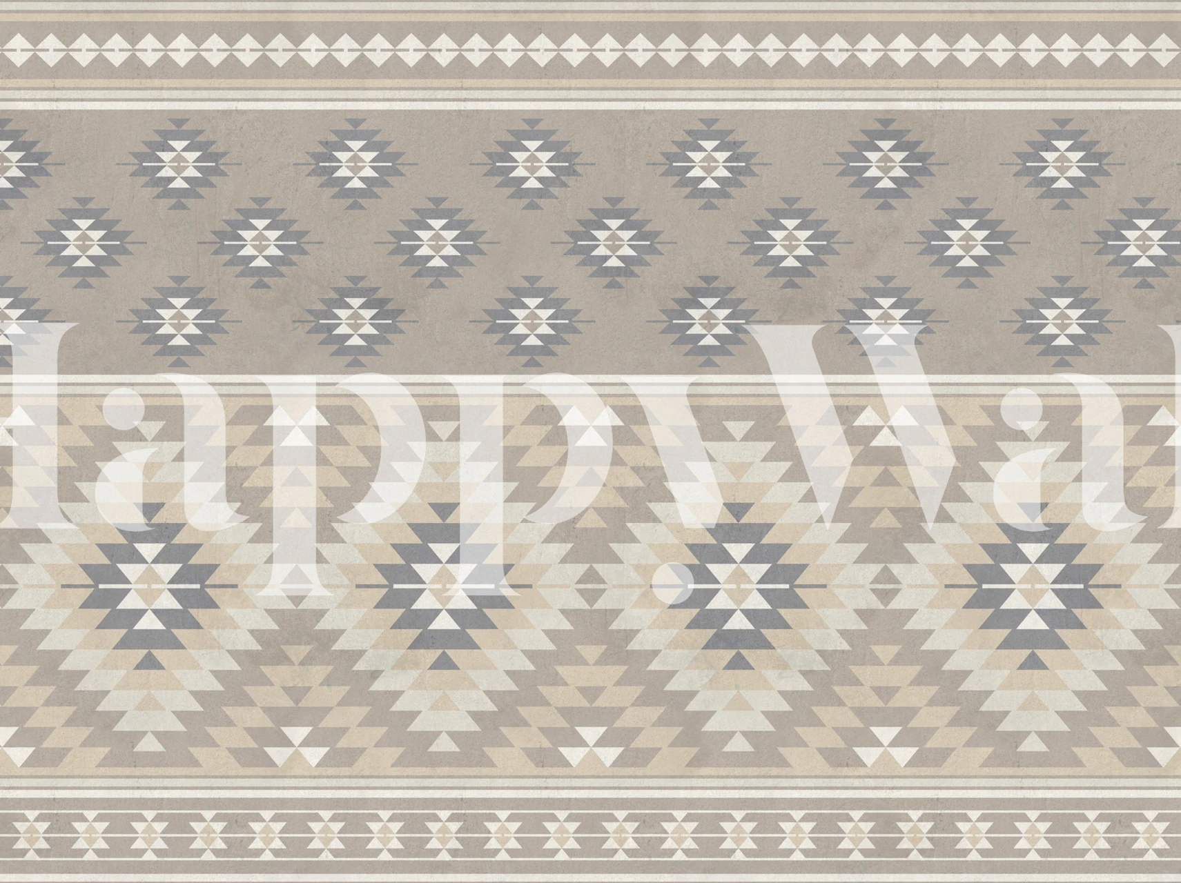 Beige og gråt Kilim mønster vægmaleri