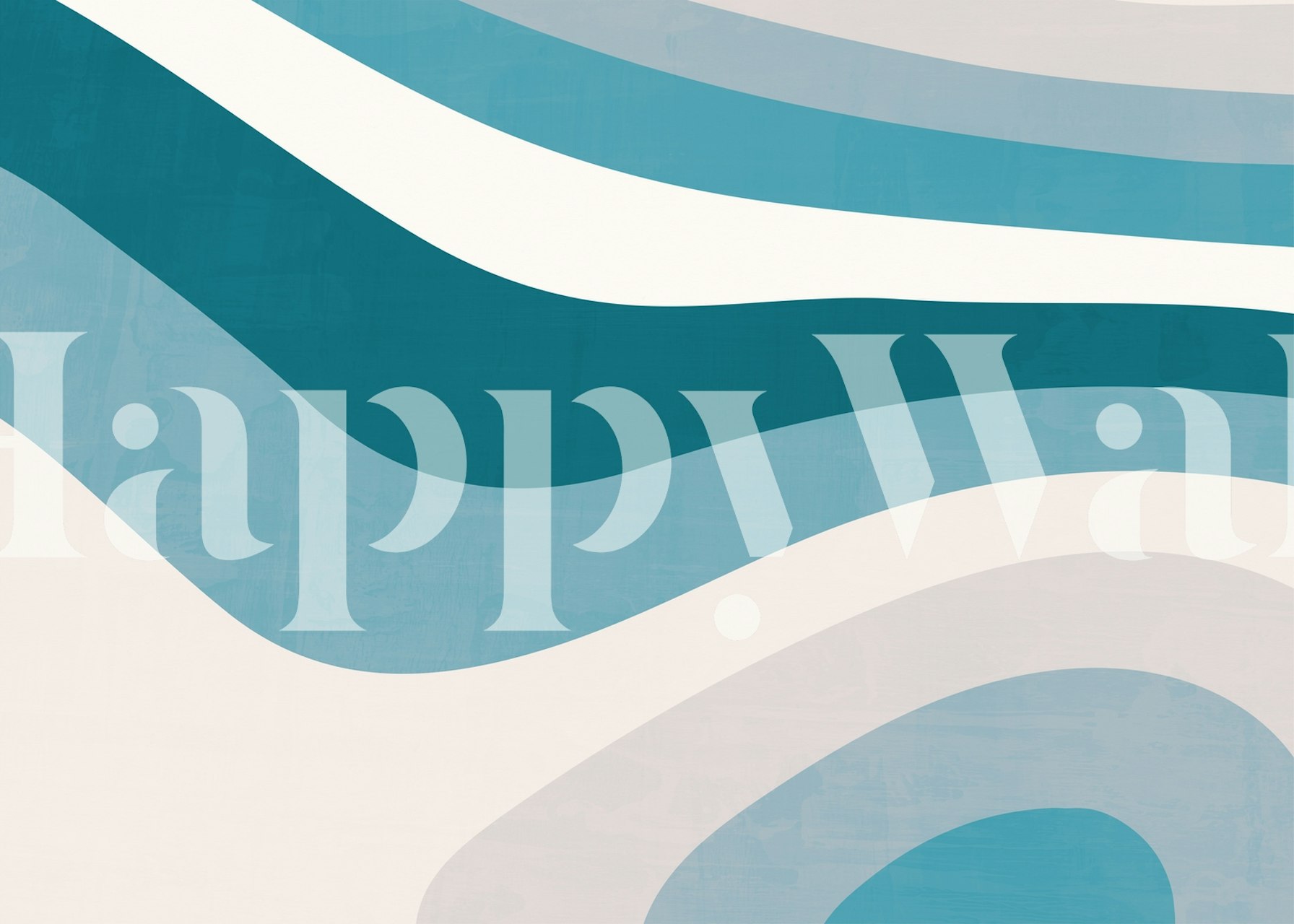 Abstract organic shapes in blue and cream tones wallpaper