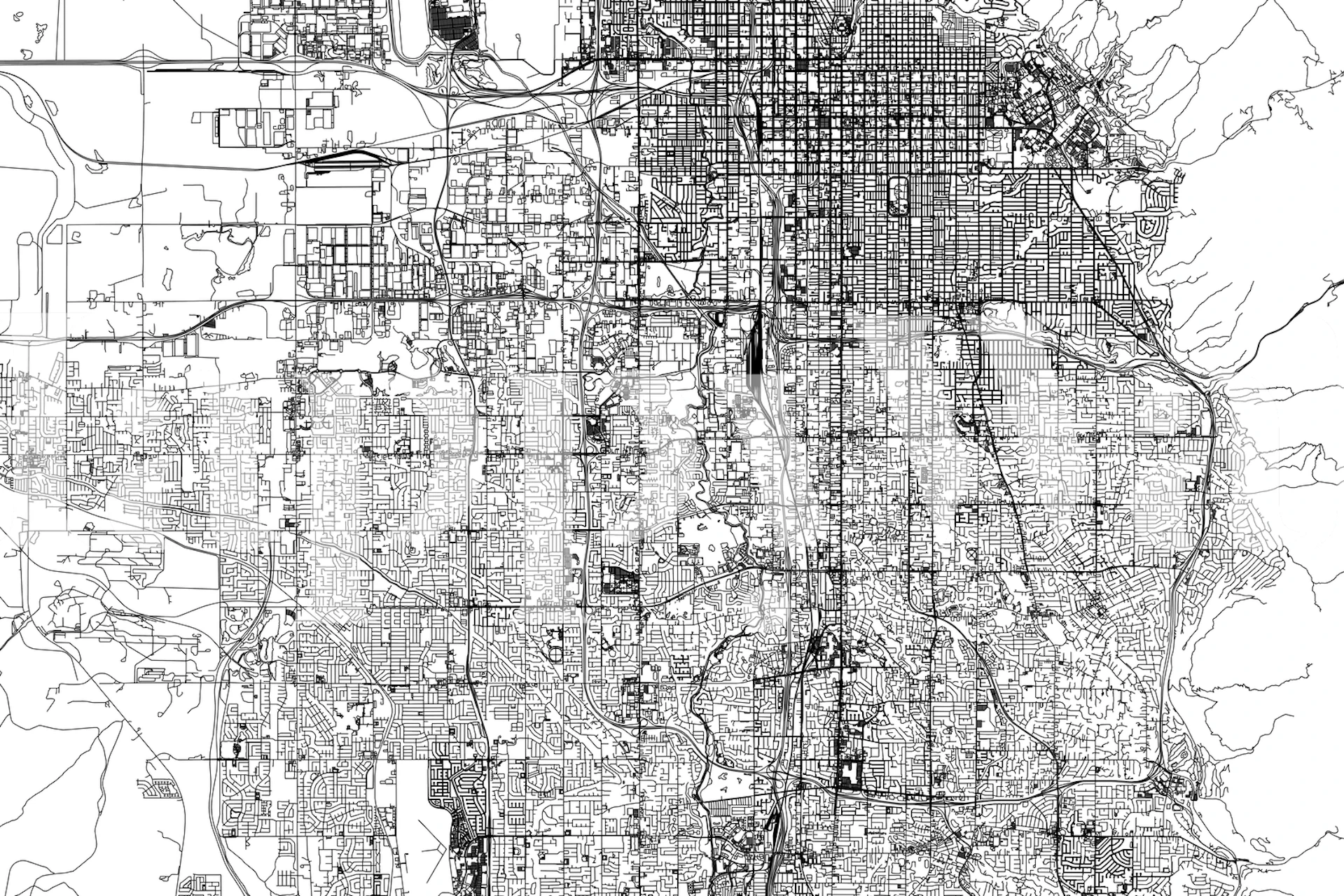 Detaljert bilde av Salt Lake City Map tapet