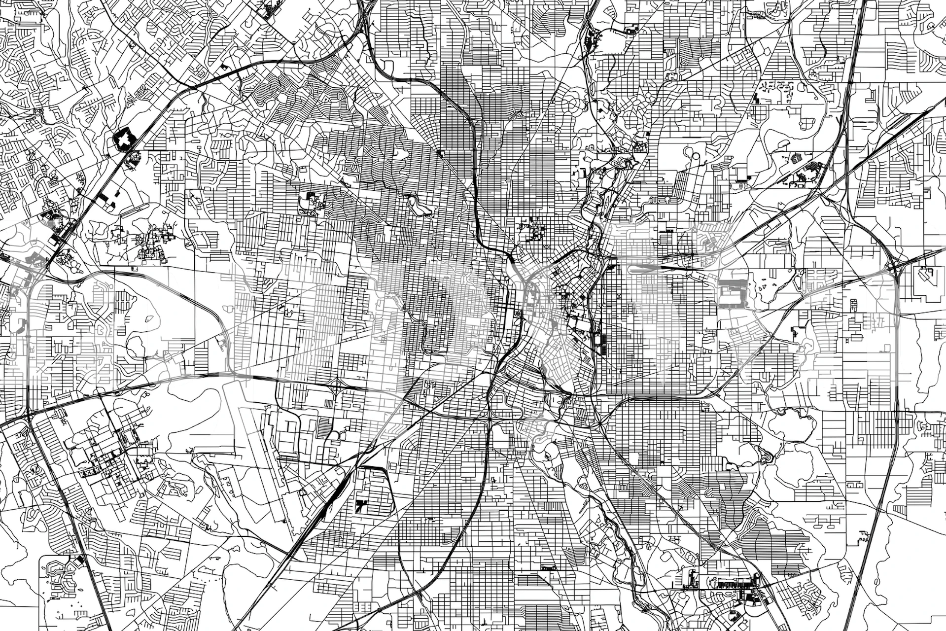 Black and white San Antonio city map wallpaper