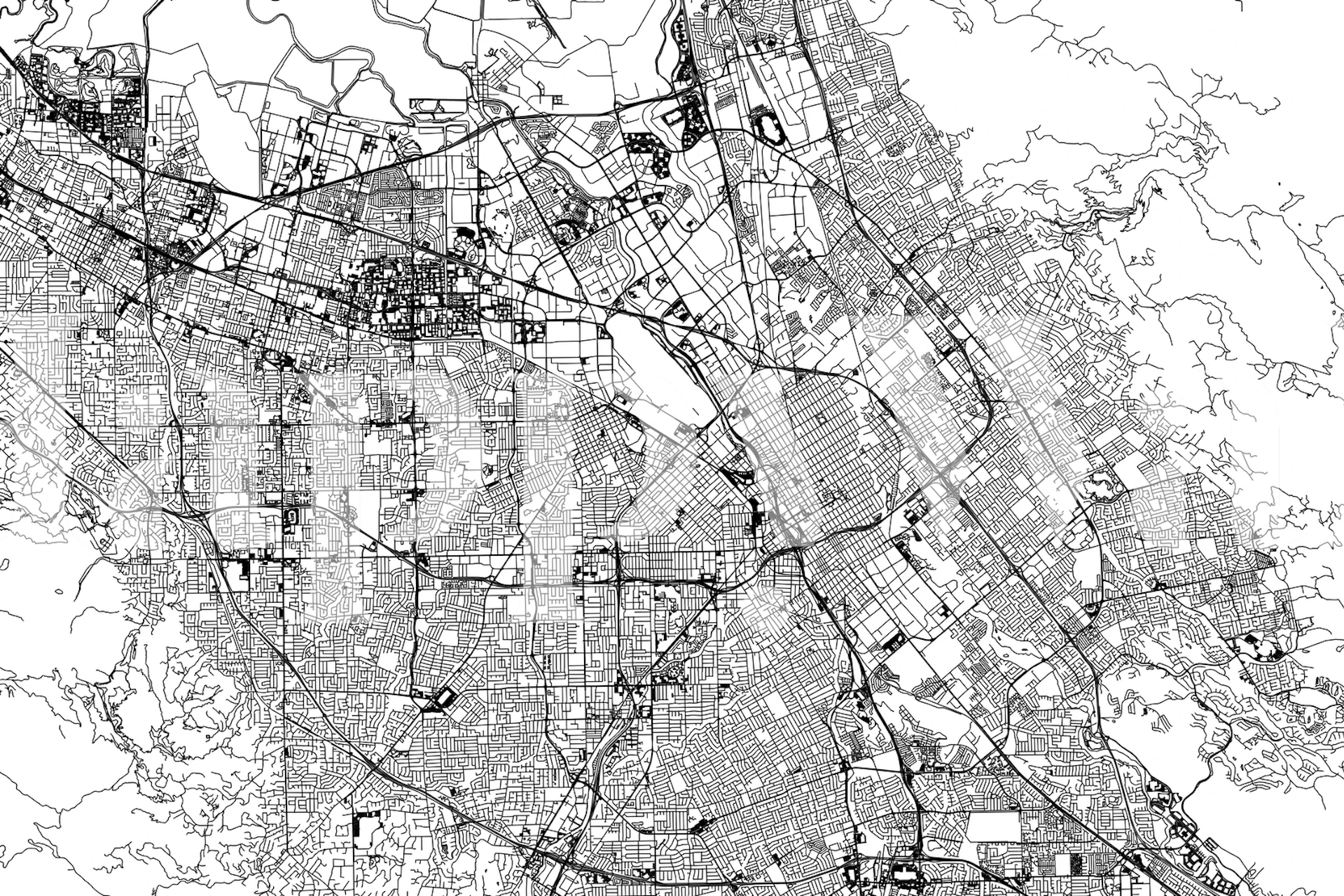 San Jose map wallpaper displayed in a room