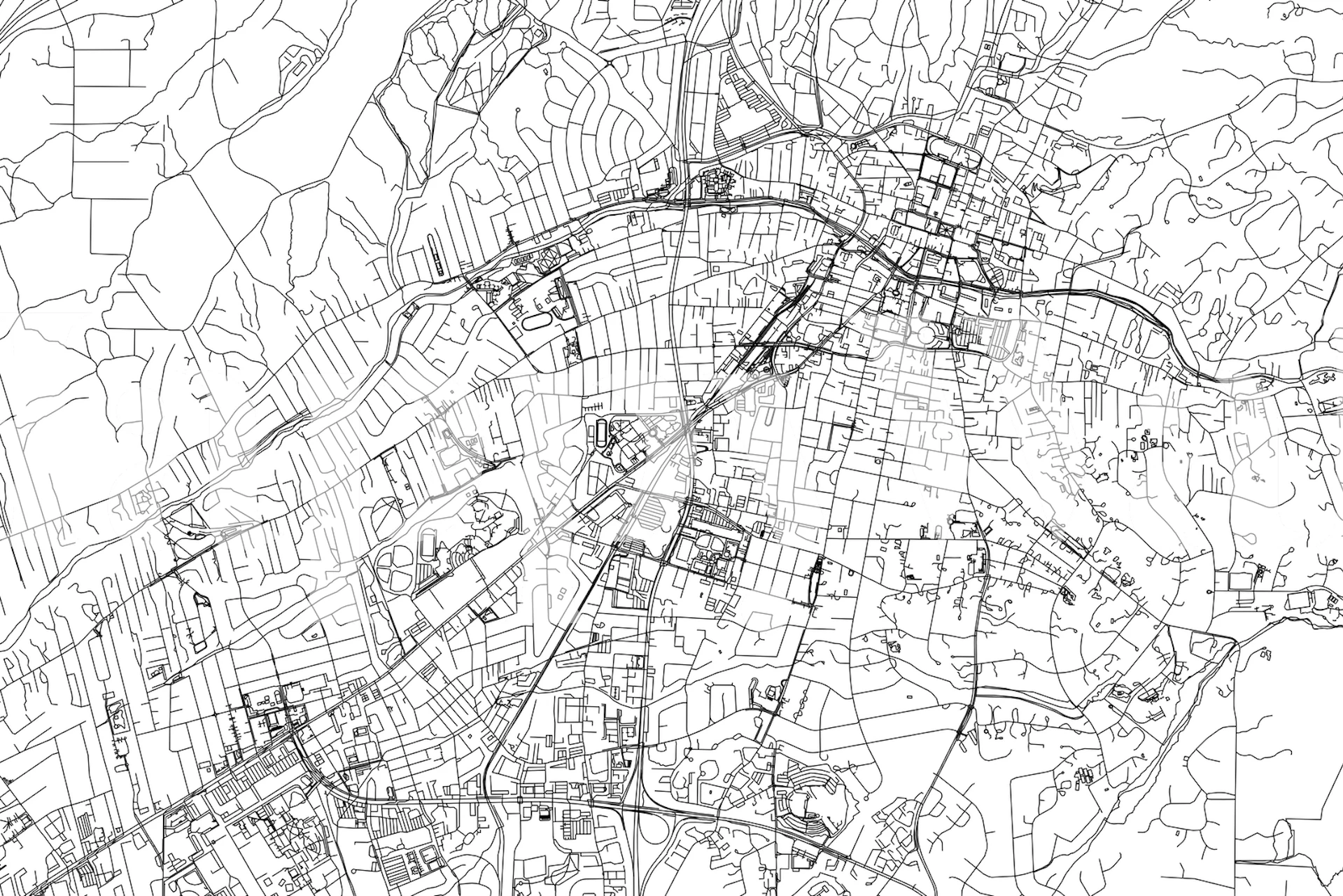 Santa Fe map design in black and white wallpaper