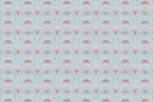 Art Deco Rose Gold Blue