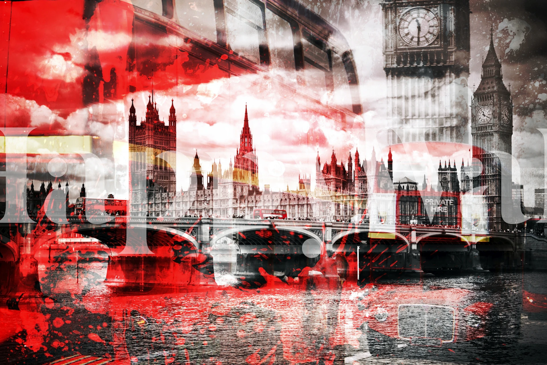 Papier Peint London Red Bus Dans Un Décor Moderne