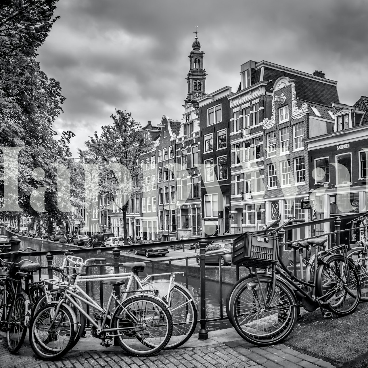 Papel Pintado Amsterdam Flower Canal En Una Habitación