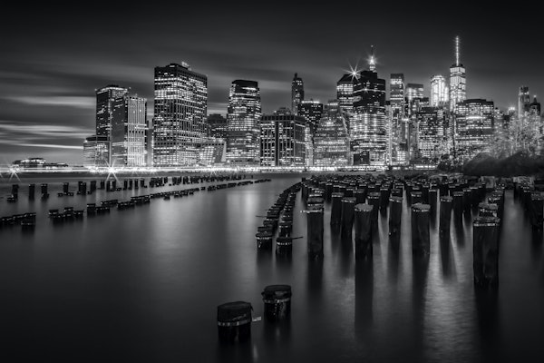 Monochrome Manhattan Skyline