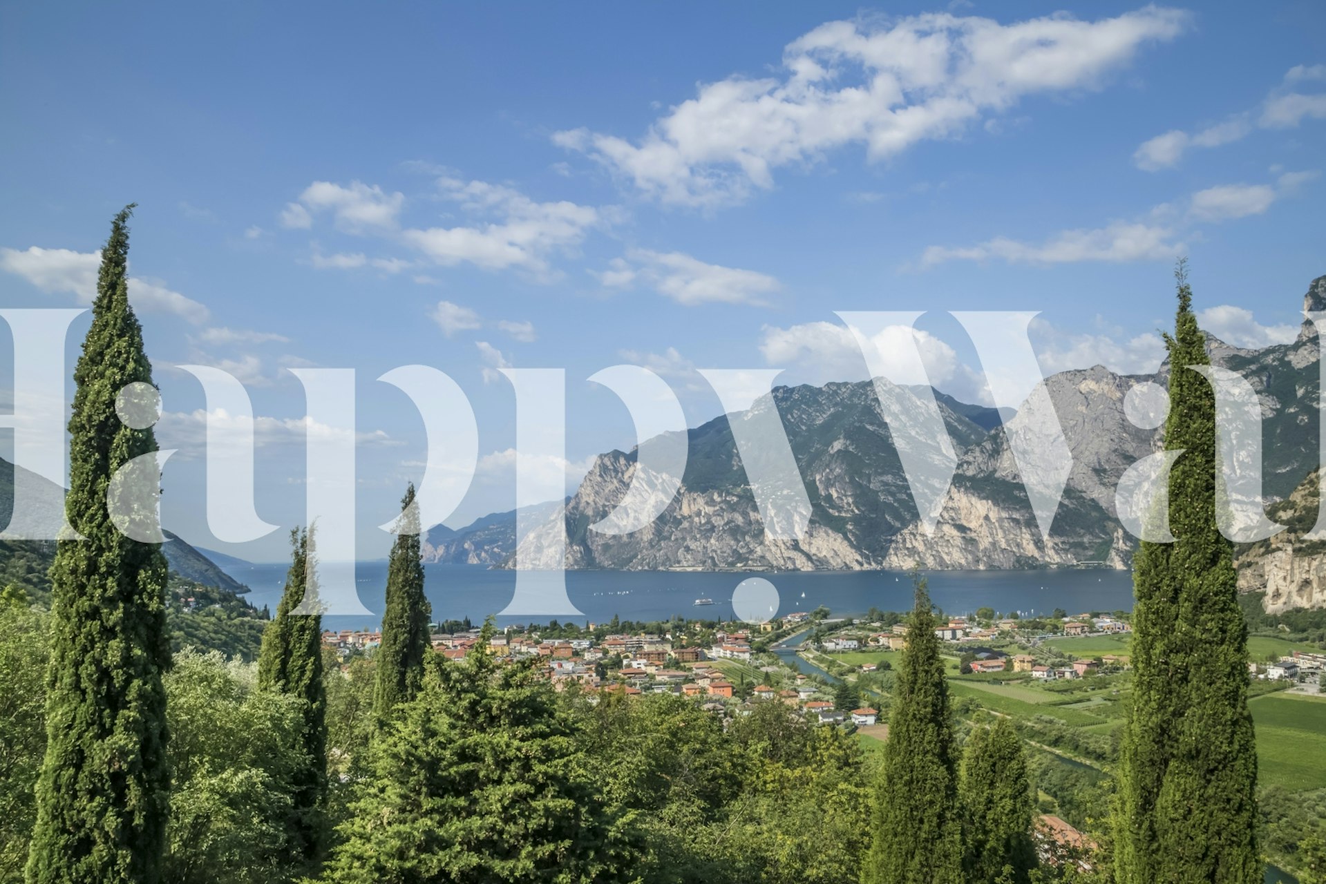 Torbole View To Lake Garda Tapet I Et Rum