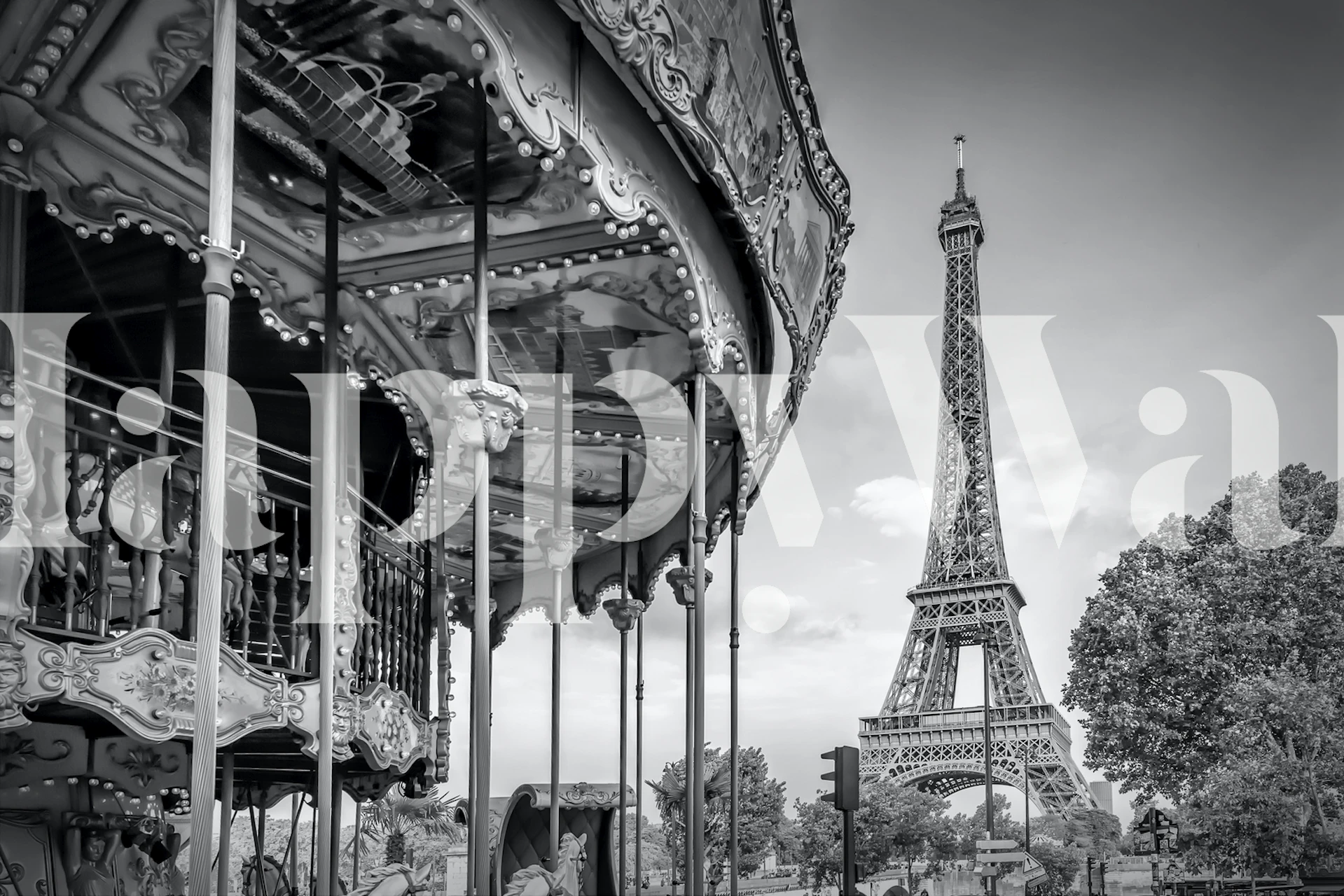 Design de papel de parede monocromático de Typical Paris monochrome