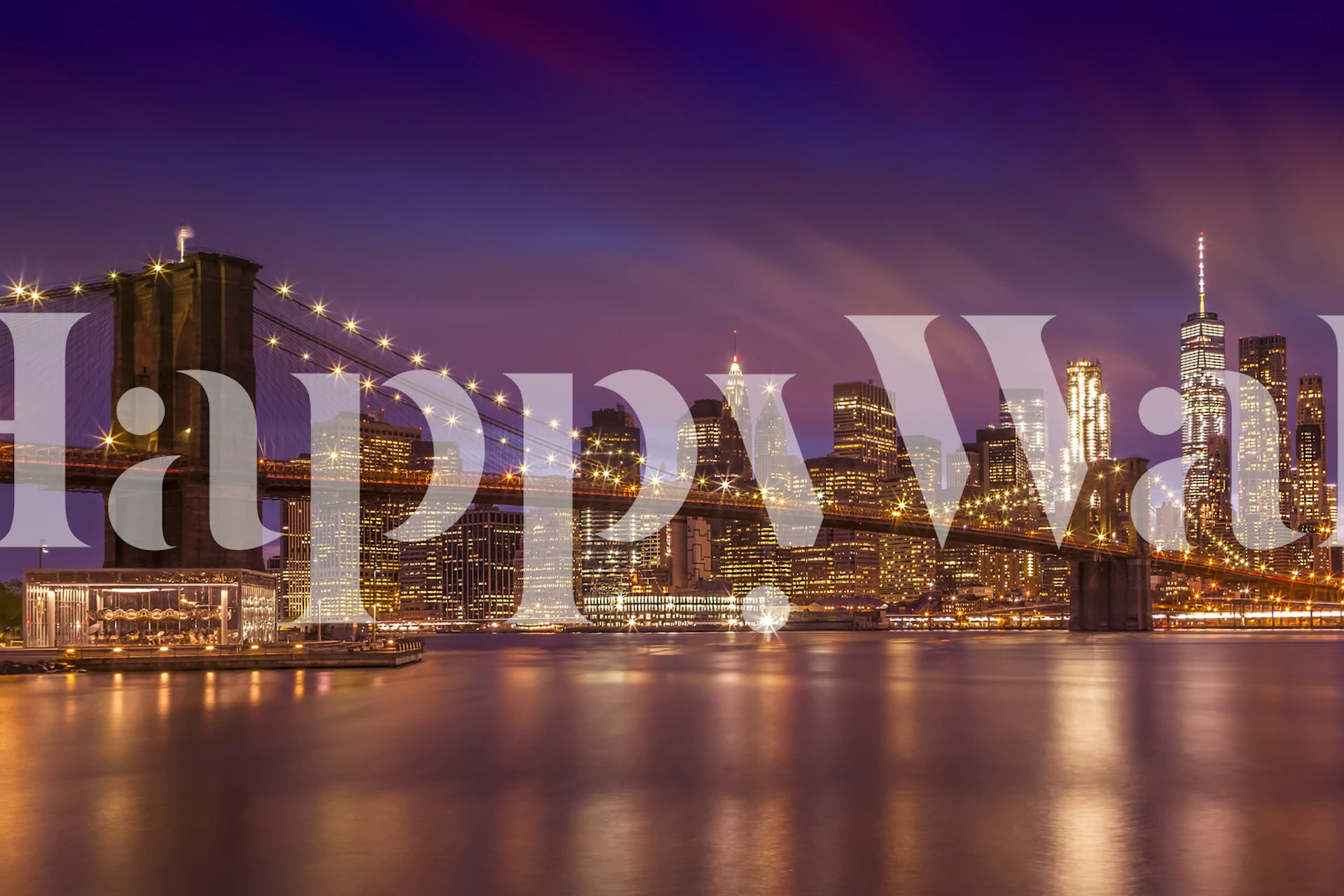New York City skyline at sunset wallpaper