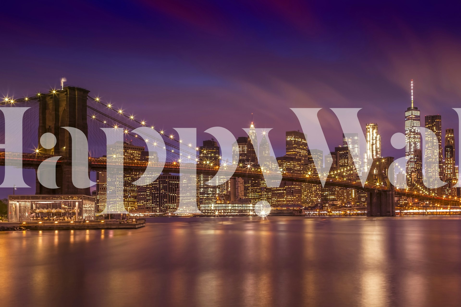 New York City skyline at sunset wallpaper
