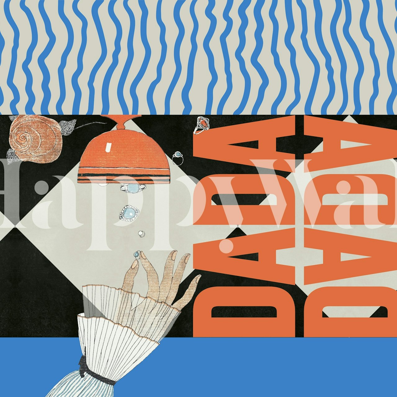 Dada Modern Art Deco Wall Mural Featuring Abstract Elements And Bold Colors