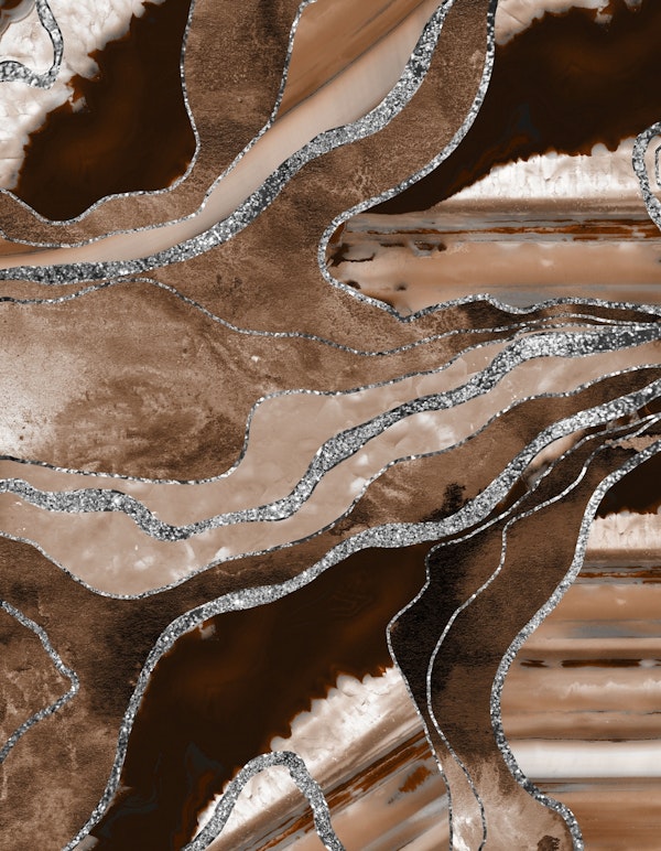 Brown Marble Agate Silver 1