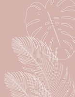 Monstera Palm Line Art 5 tapet