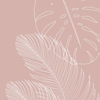Monstera Palm Line Art 5 papel pintado
