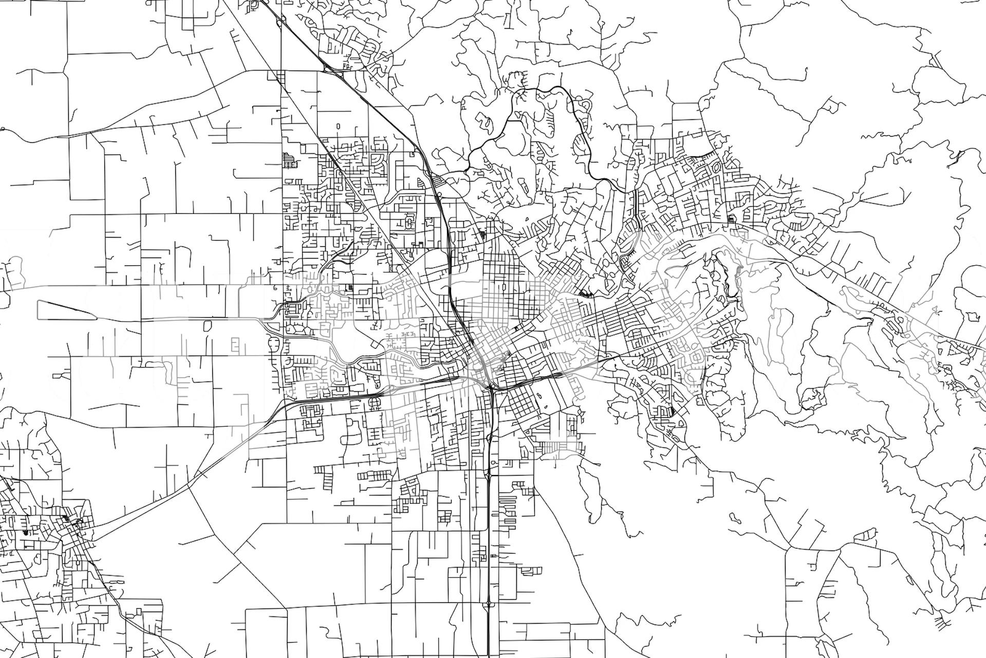 Black and white detailed city map wallpaper