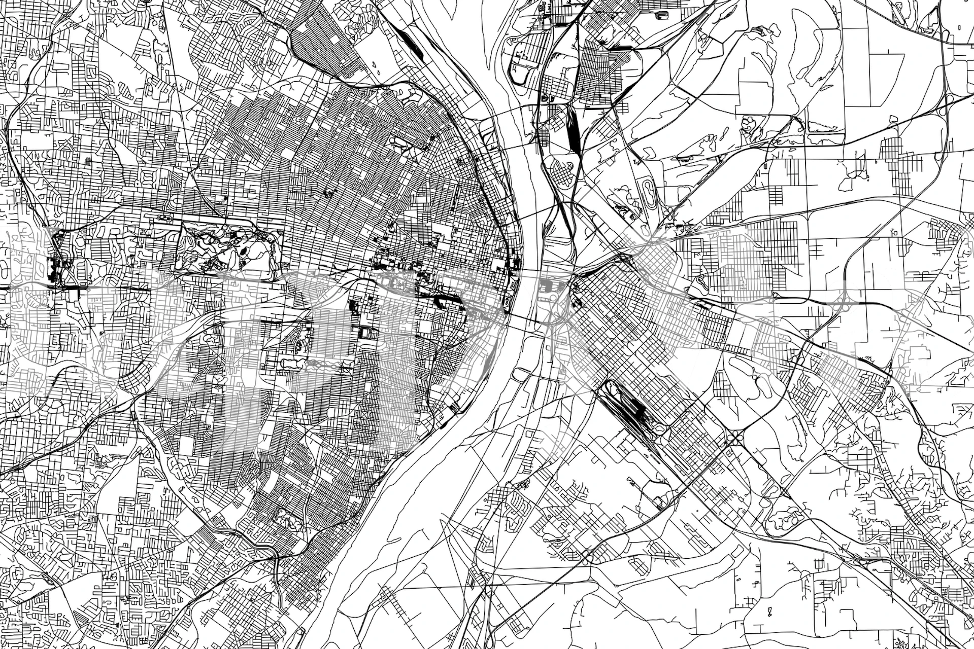 Vintage Street Map Wallpaper of St. Louis