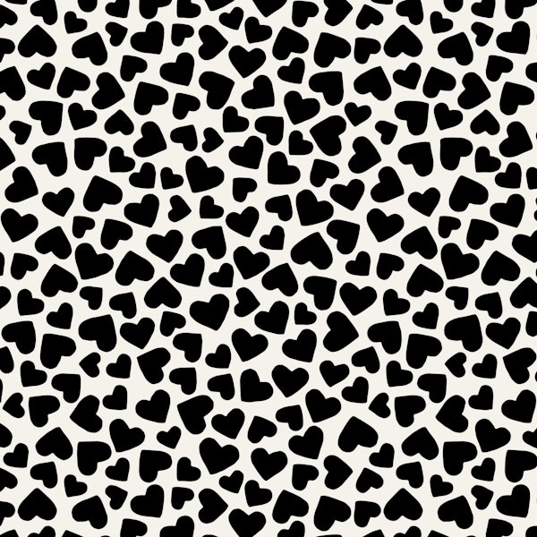 HEARTS BLACK AND WHITE