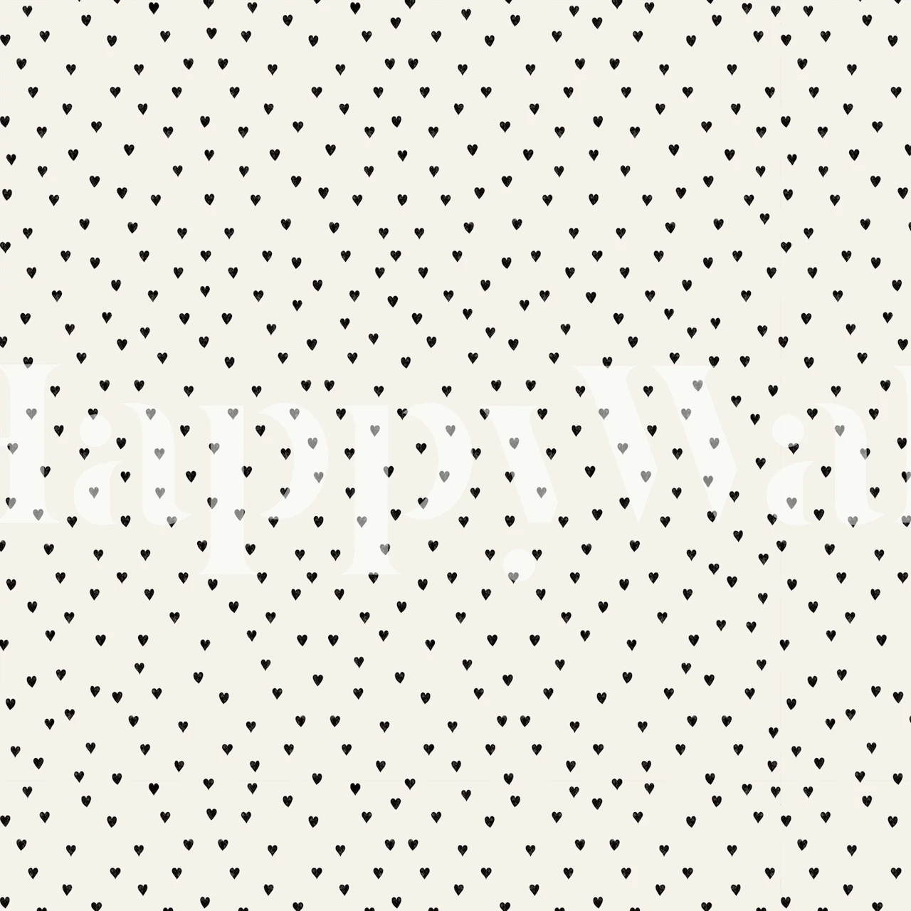 Small black hearts on a cream background wallpaper