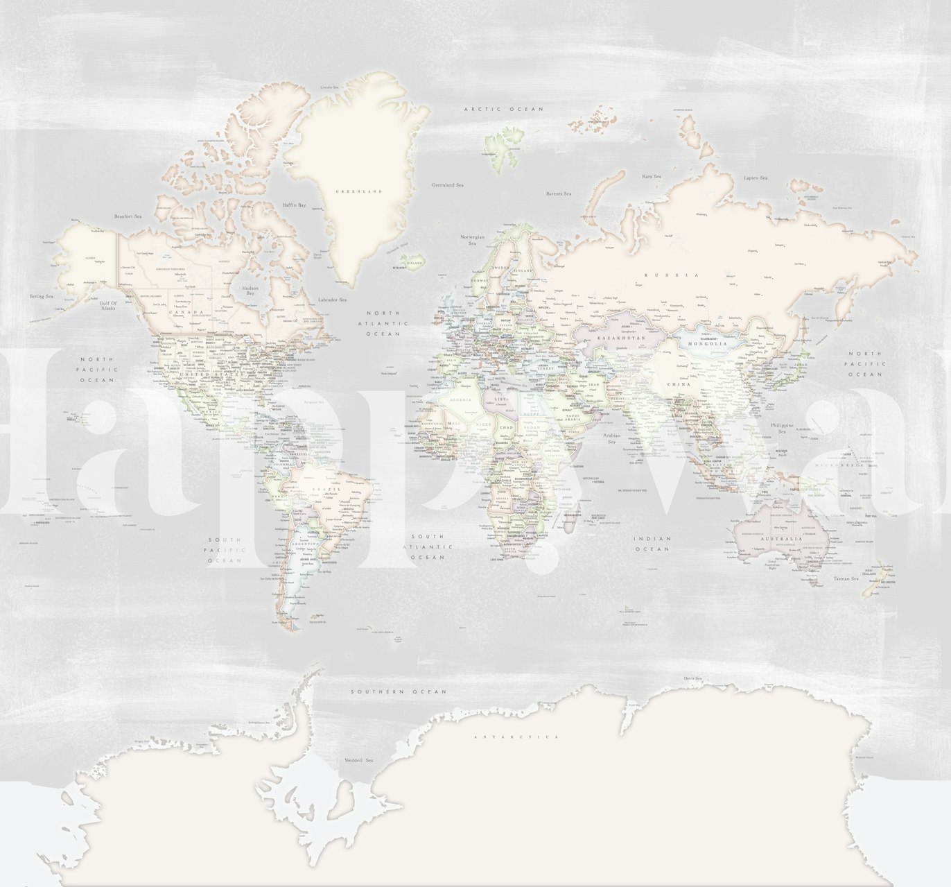 World Map Antarctica Maeli P Wallpaper | Happywall