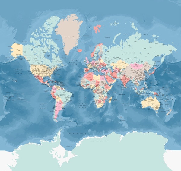 World map Antarctica Vickie