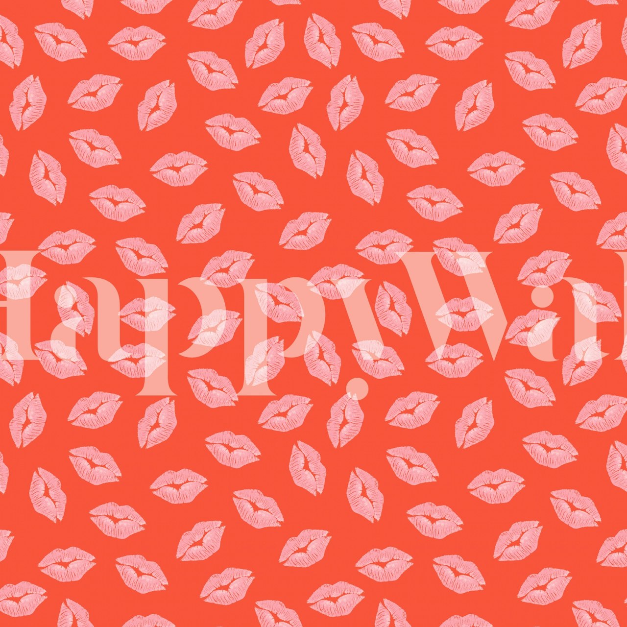 Kisses wallpaper pattern in a room