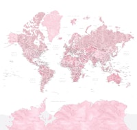 World map Antarctica Melit tapetit