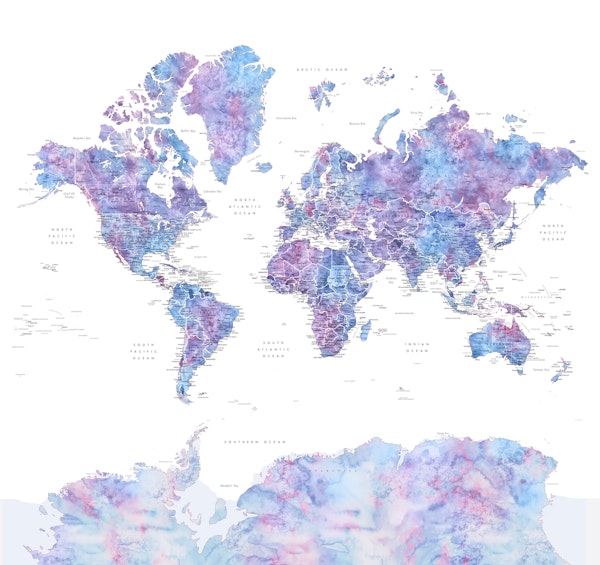 World map Raul Antarctica