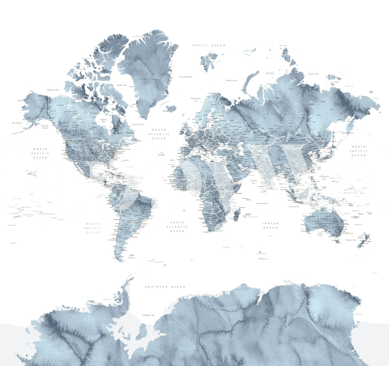 Ταπετσαρία World map Lazer Antarctica εκτίθεται σε ένα δωμάτιο