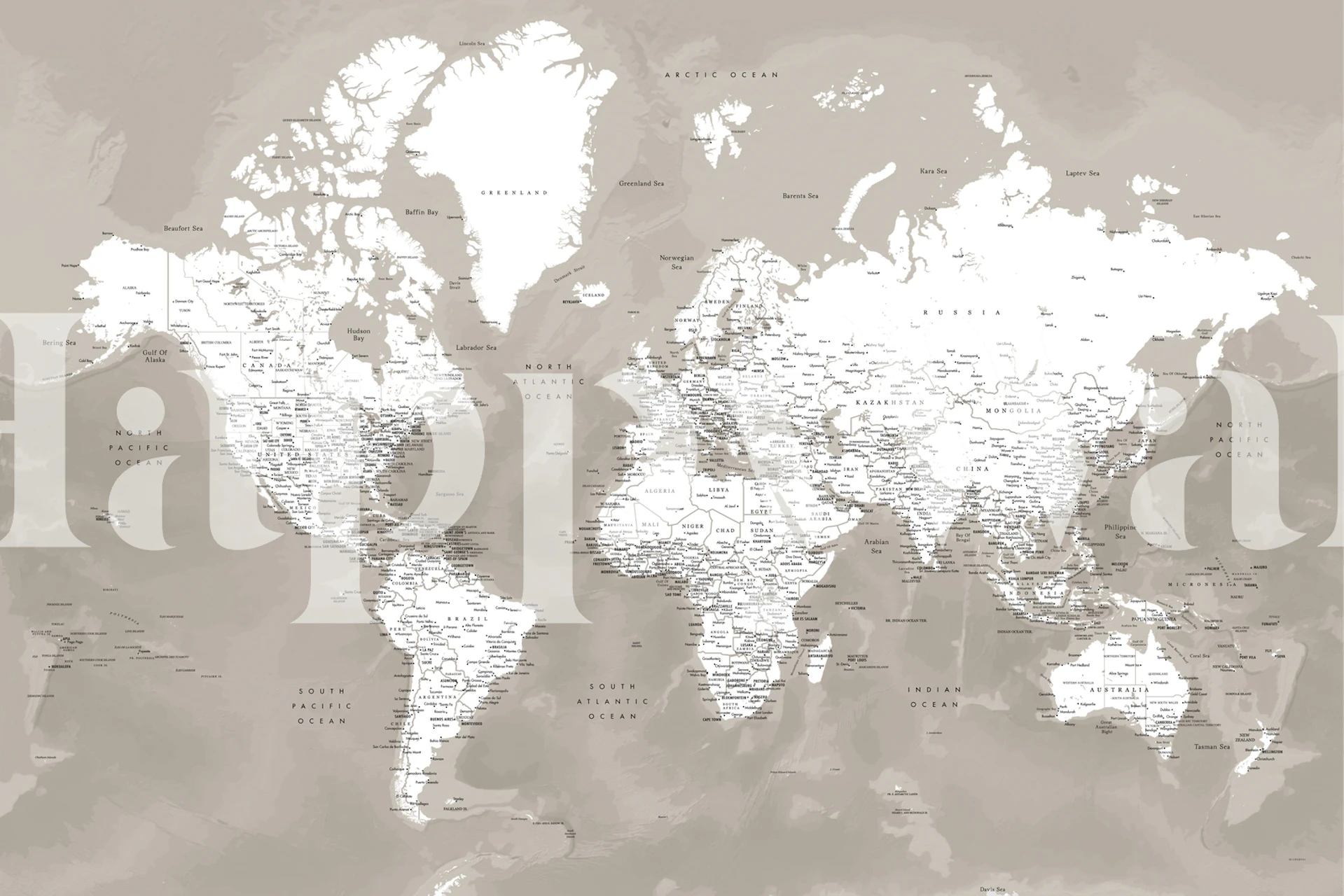 World map design with gray and white colors wallpaper