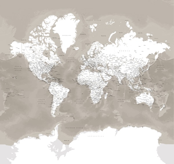World map Orien Antarctica