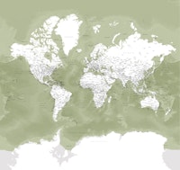 World map Pacheco Antarctica behang