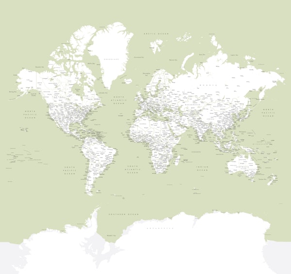 World map Xolani Antarctica