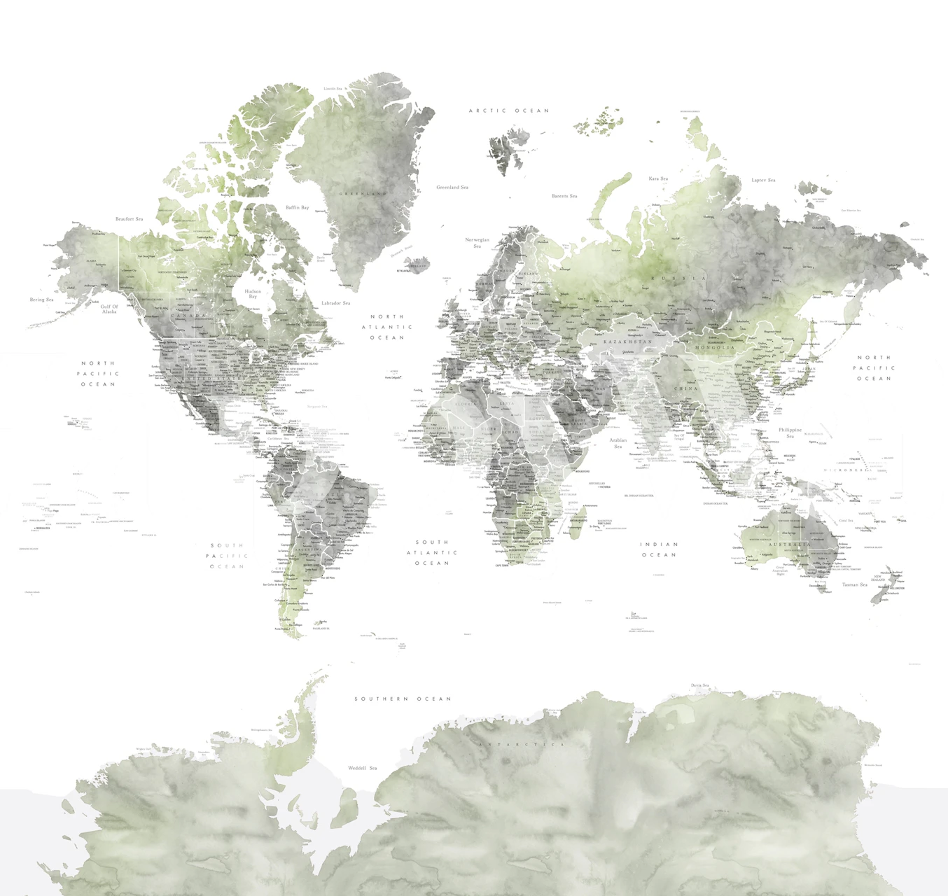 World map wallpaper med design av Antarctica