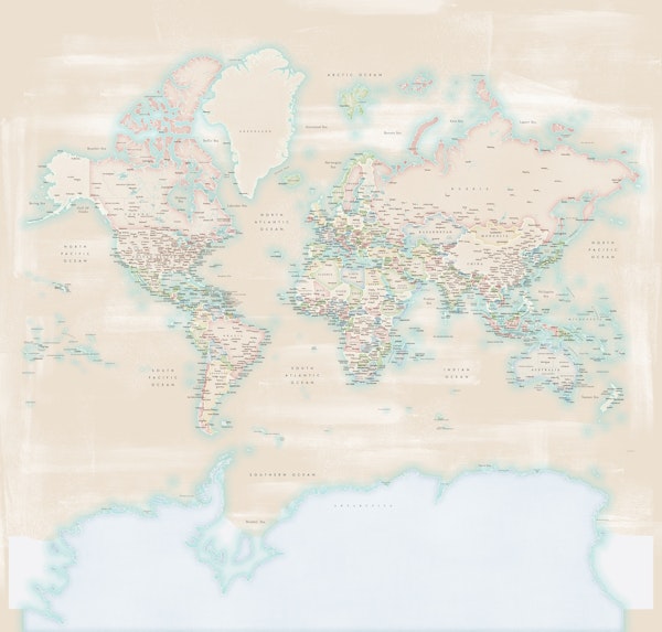 World map Jacquotte Antarctica