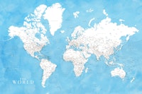 Detailed world map Naolin behang