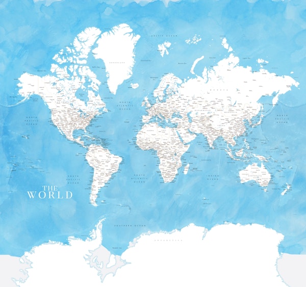 World map Naolin Antarctica