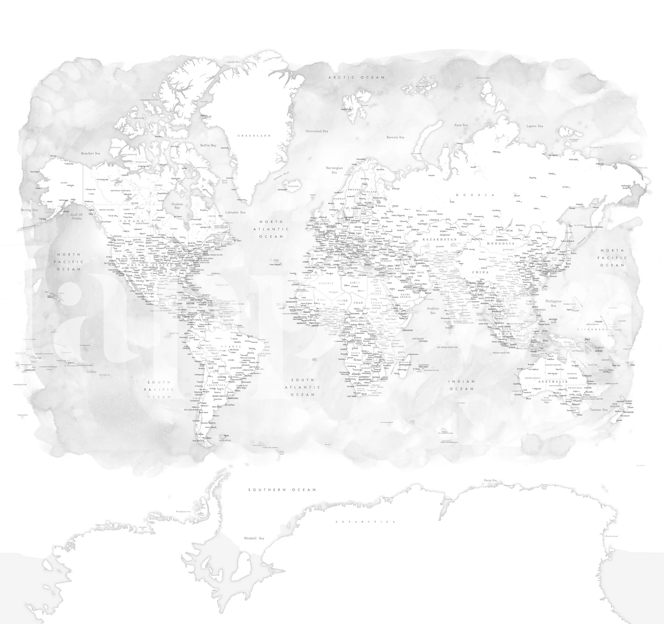 World map Xandi Antarctica wallpaper displayed