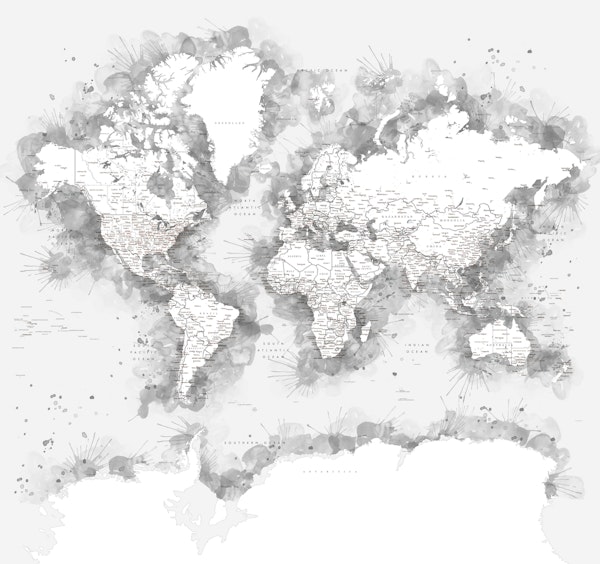 World map Louiss Antarctica