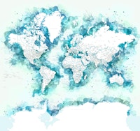 World map Shari Antarctica tapete