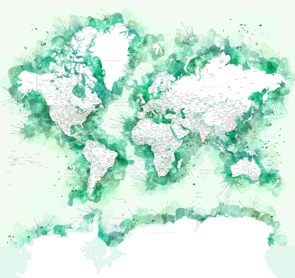 World map Jae Antarctica