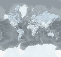 World map Zanders Antarctica behang