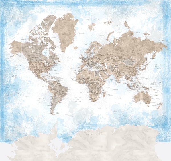 World map Ghada Antarctica