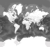 World map Olson Antarctica behang