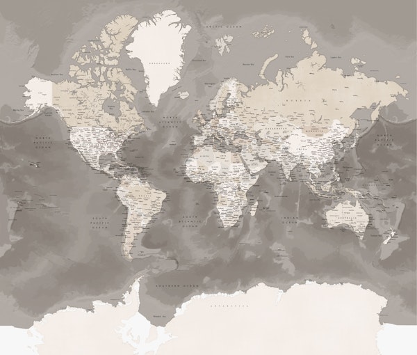 Detailed world map Davey