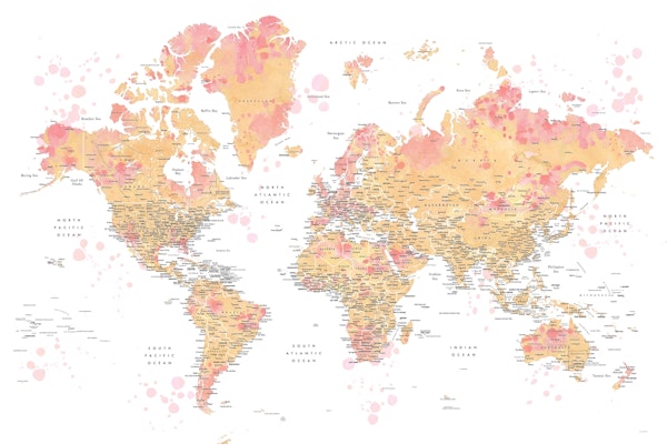 Detailed world map Amanda