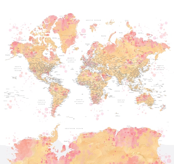 World map Amanda Antarctica