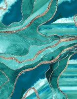 Teal Marble Agate Gold 1 ταπετσαρία
